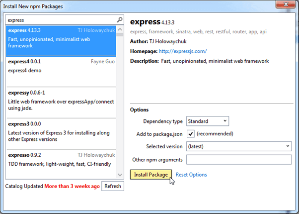 install-express-js-package